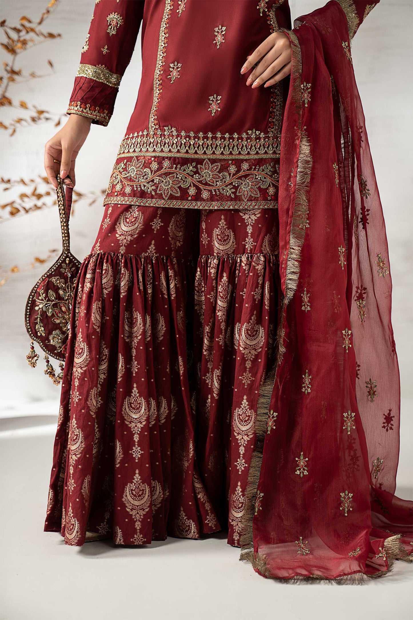 3 Piece Embroidered Linen Suit