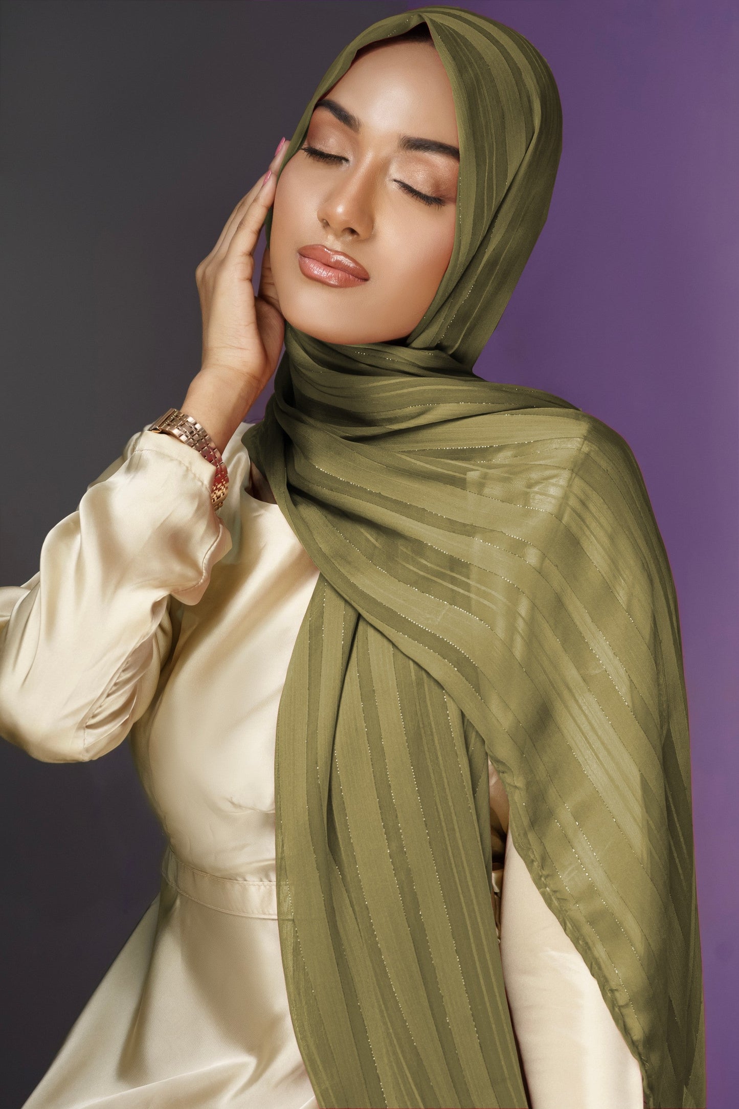 Zari Silk Lawn - Golden