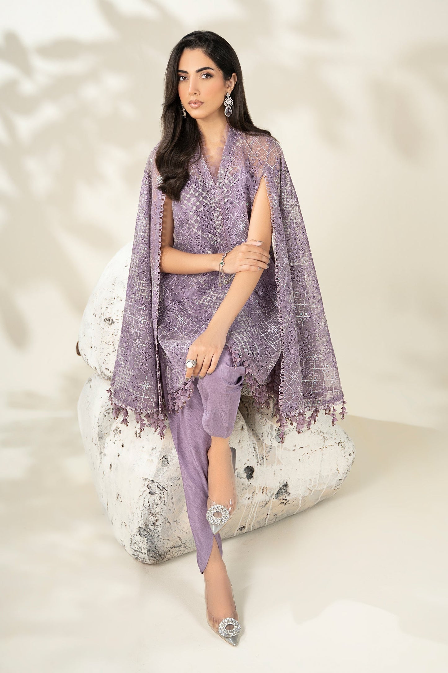 Embroidered Organza Fabric (1Pc) | LF-907