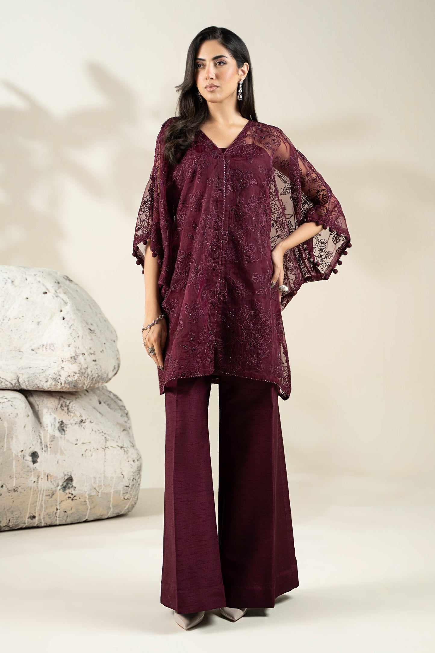 Embroidered Organza Fabric (1Pc) | LF-912