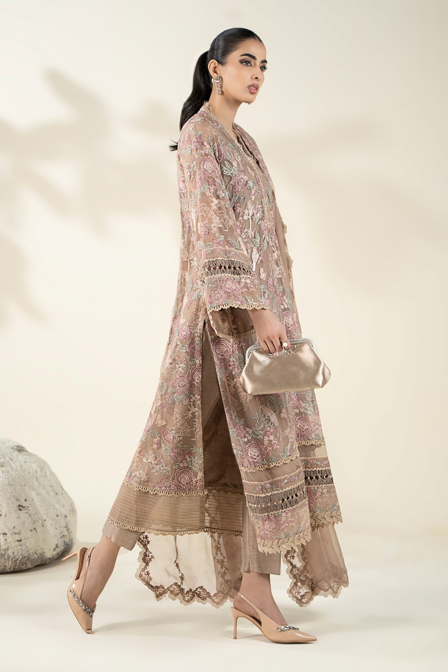 Embroidered Chiffon Fabric (2Pcs) | LF-920