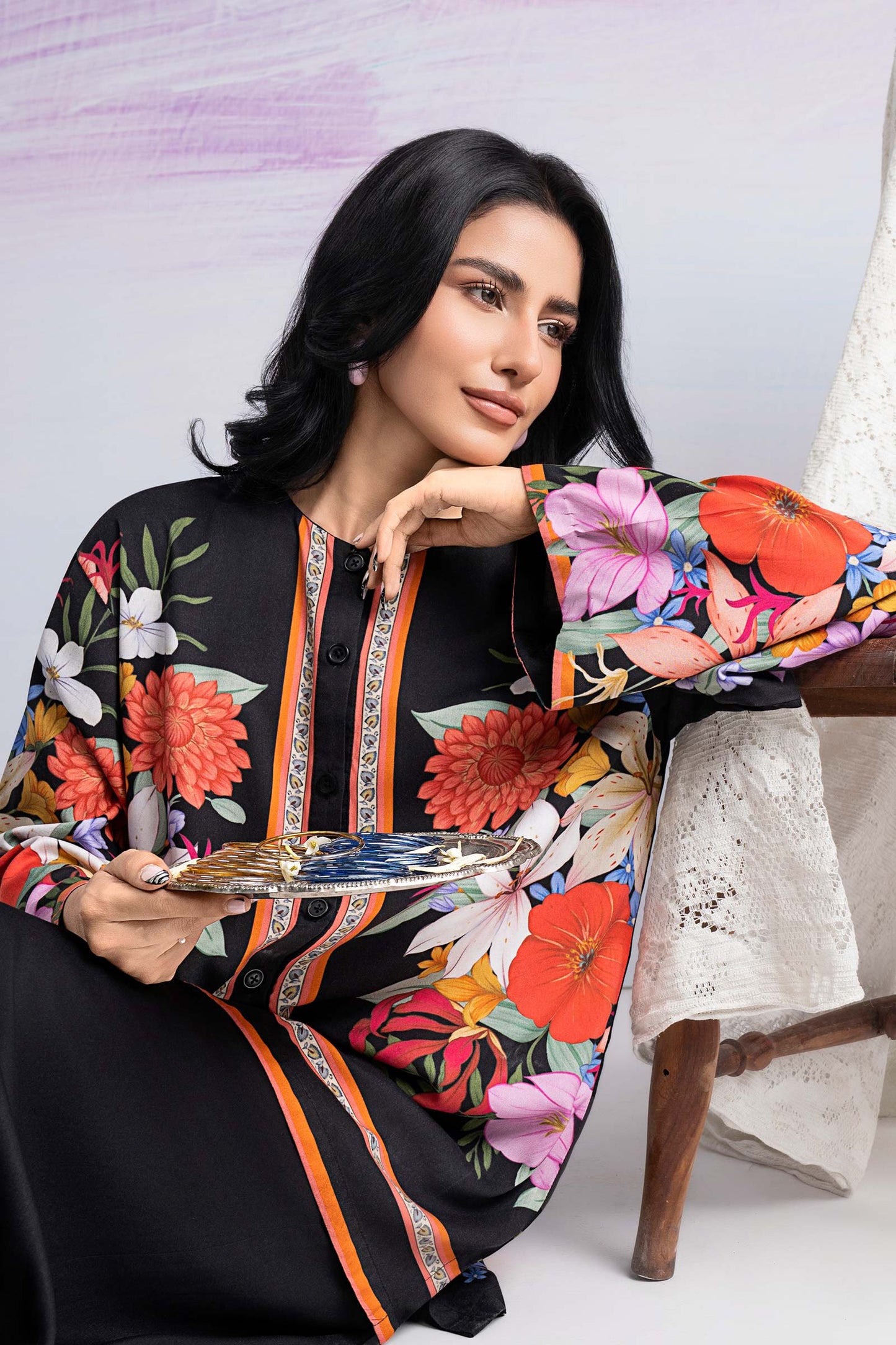 2 Pc Printed Twill Suit