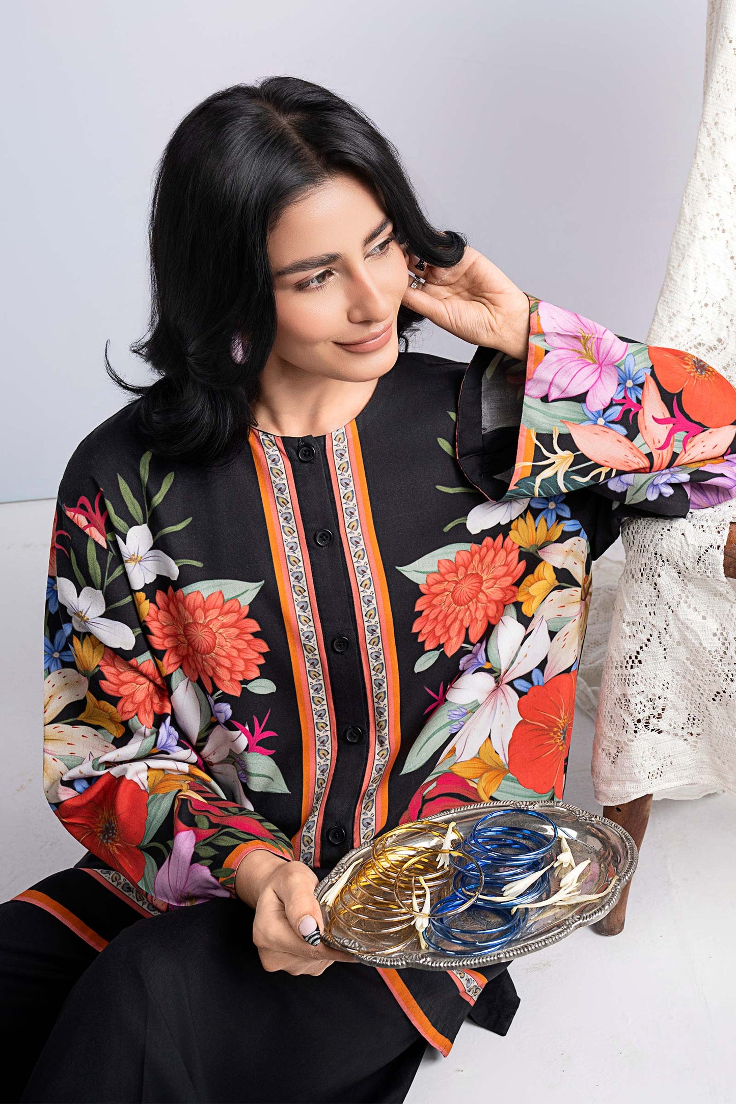 2 Pc Printed Twill Suit