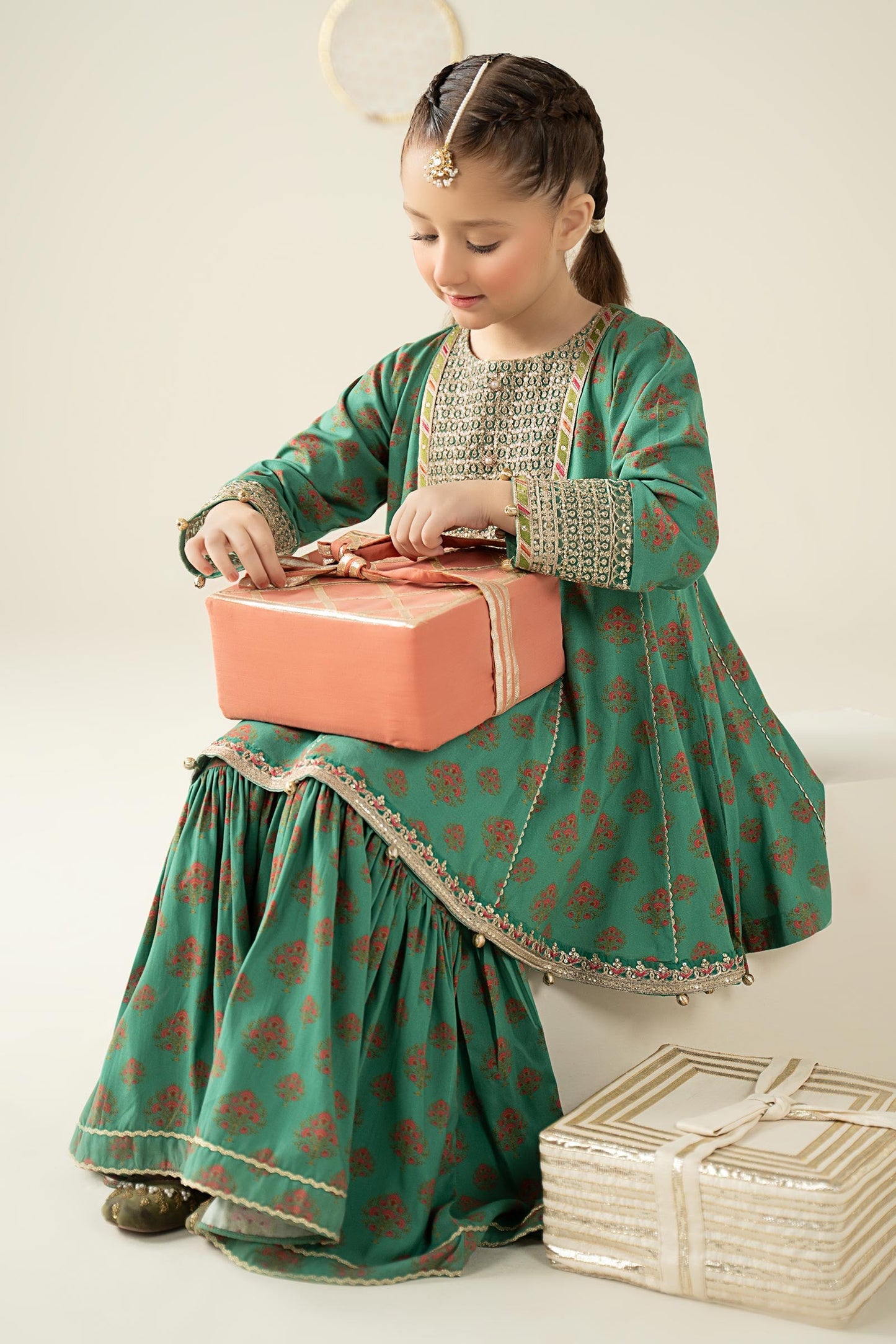 3 Piece Embroidered Linen Suit