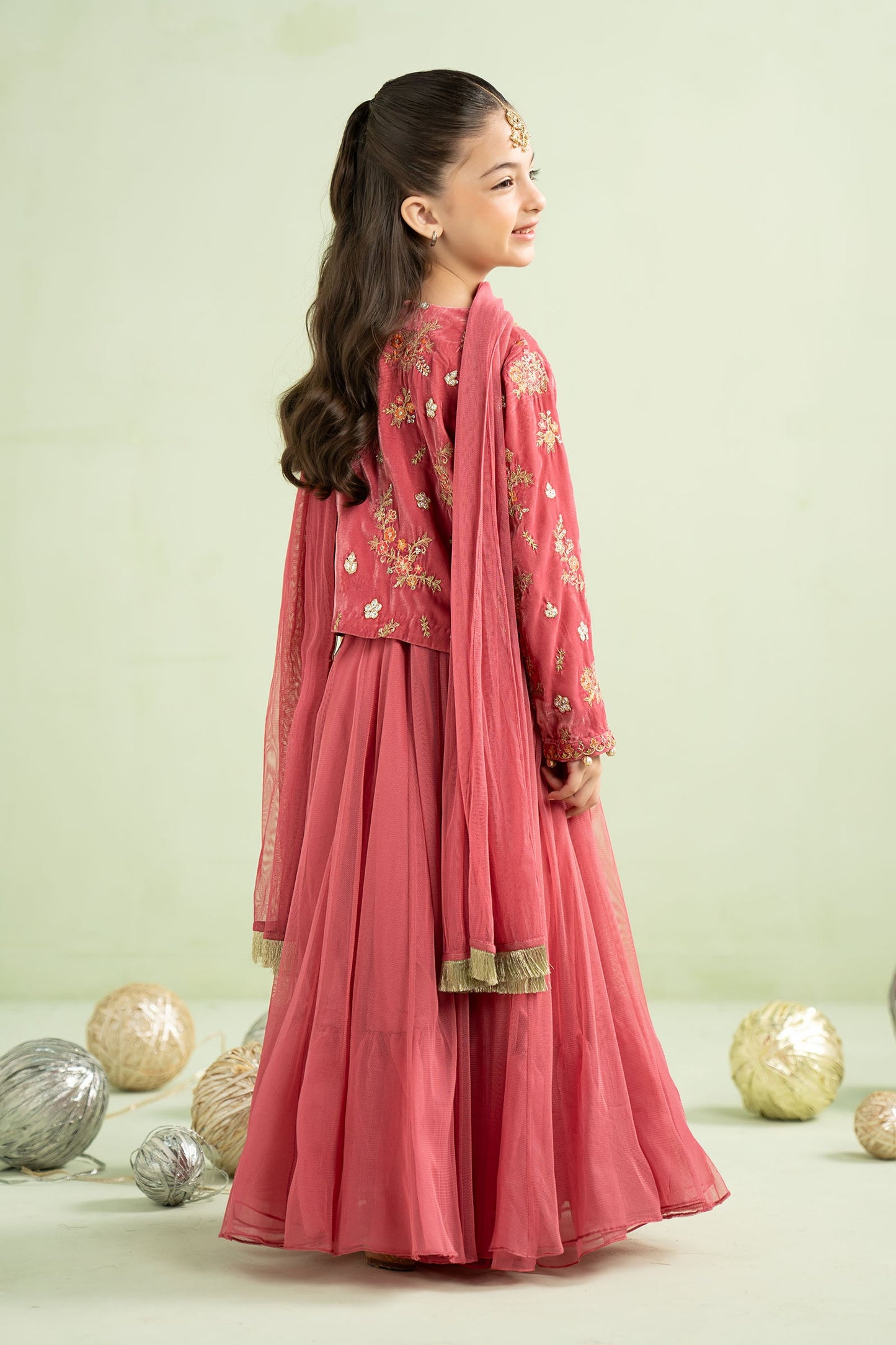 3 Piece Embroidered Velvet Suit