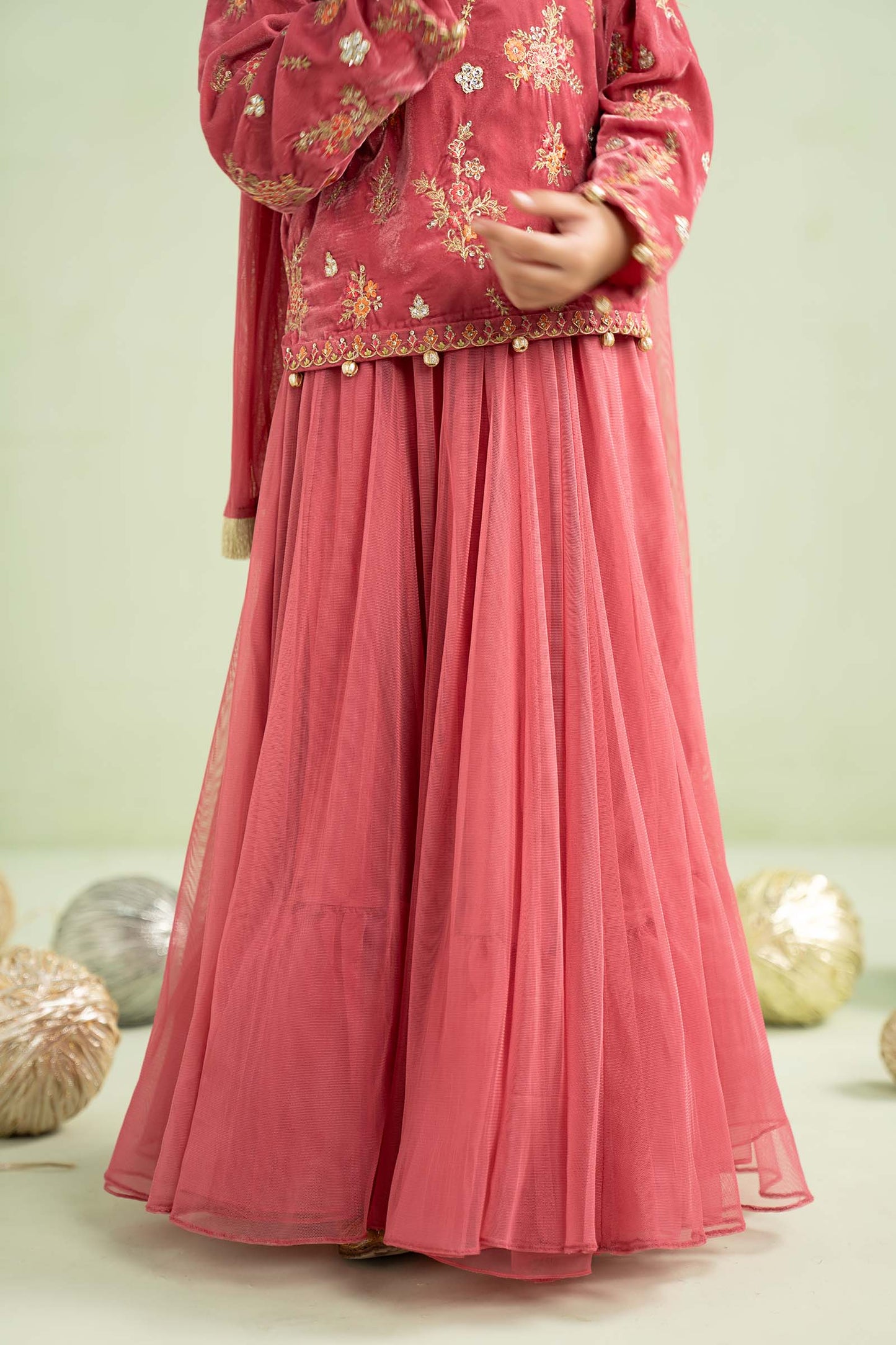 3 Piece Embroidered Velvet Suit