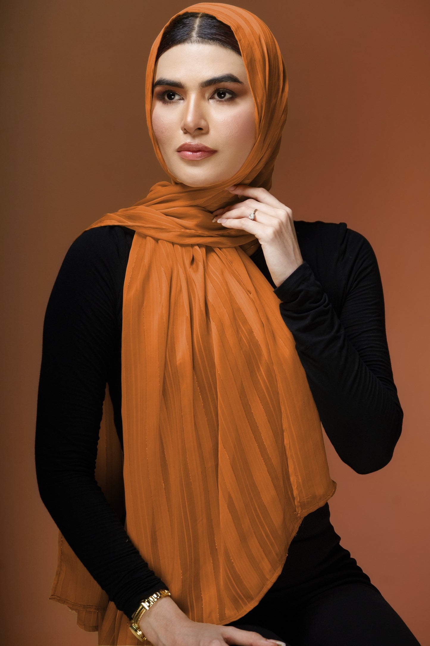 Zari Silk Lawn - Orange