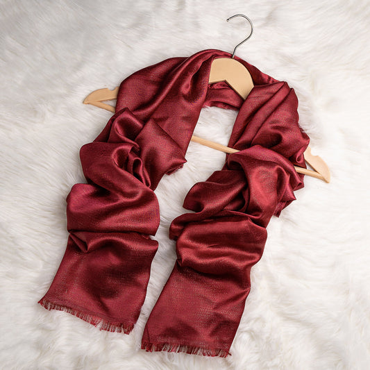 Woven Zari Lawn - Maroon