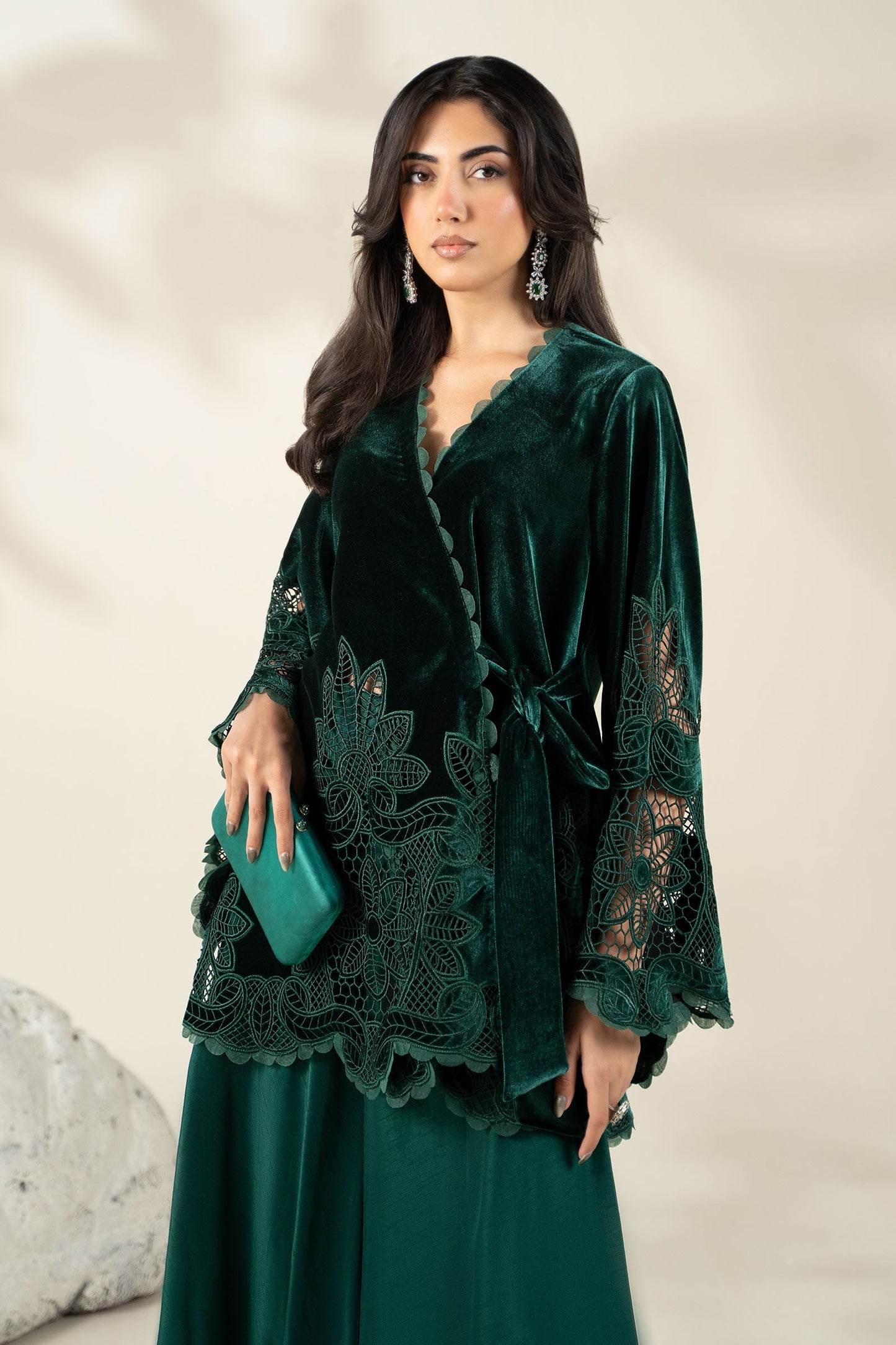 Embroidered Velvet Fabric (1Pc) | LF-CH25-05