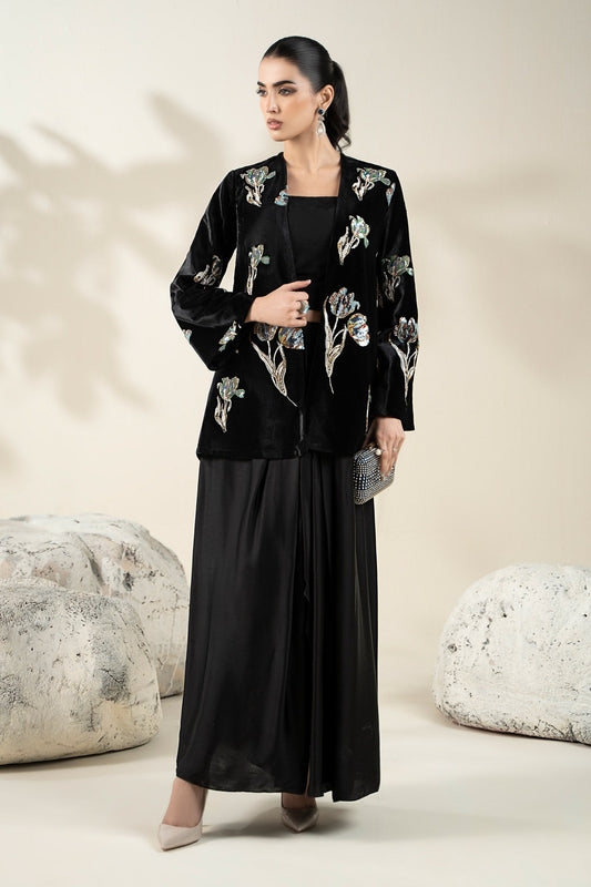Embellished Velvet Fabric (1Pc) | LF-CH25-07