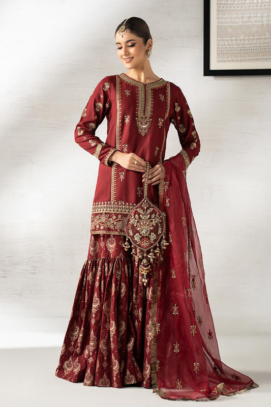 3 Piece Embroidered Linen Suit