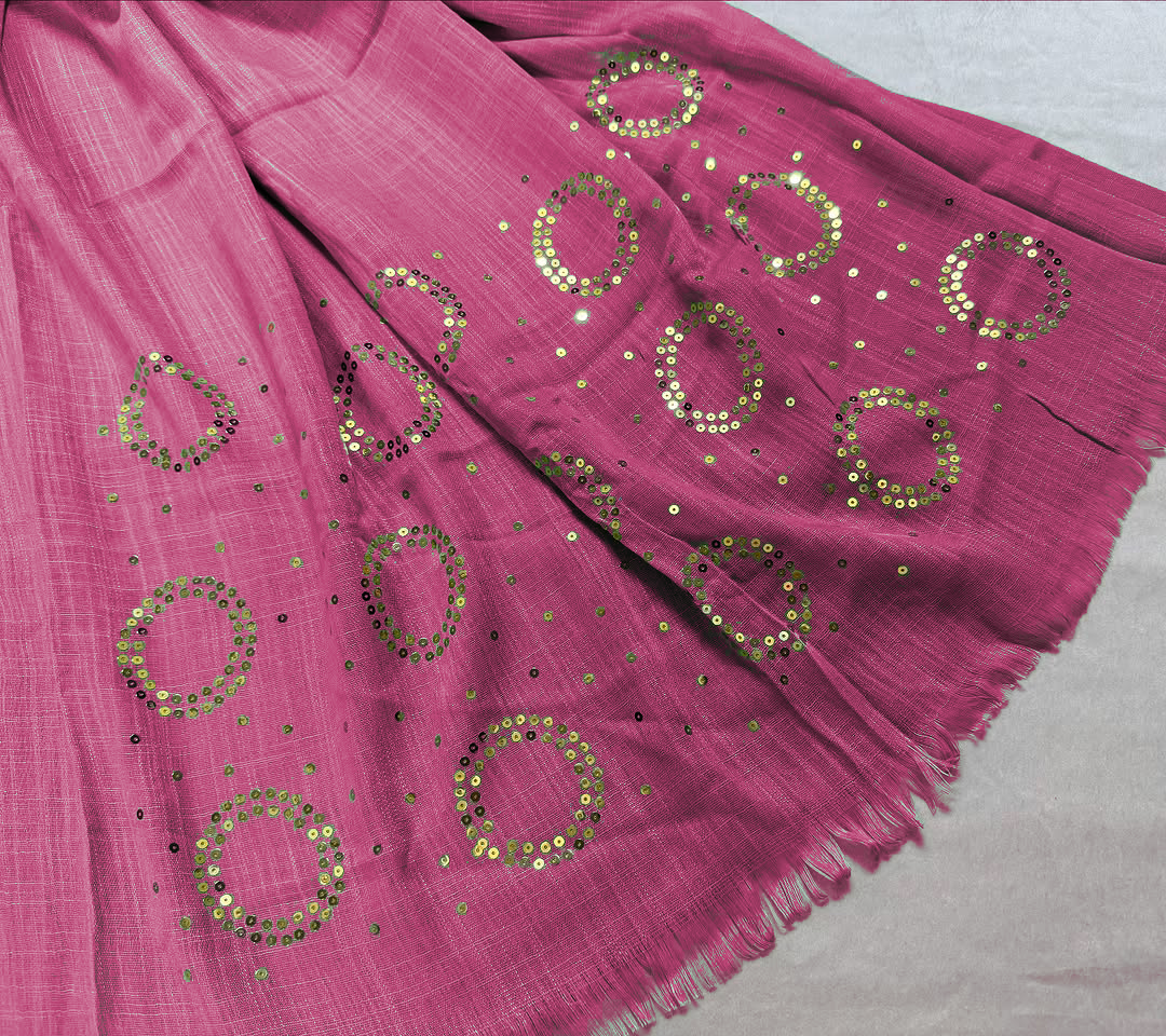 Turkish Sequence Lawn - Hot Pink