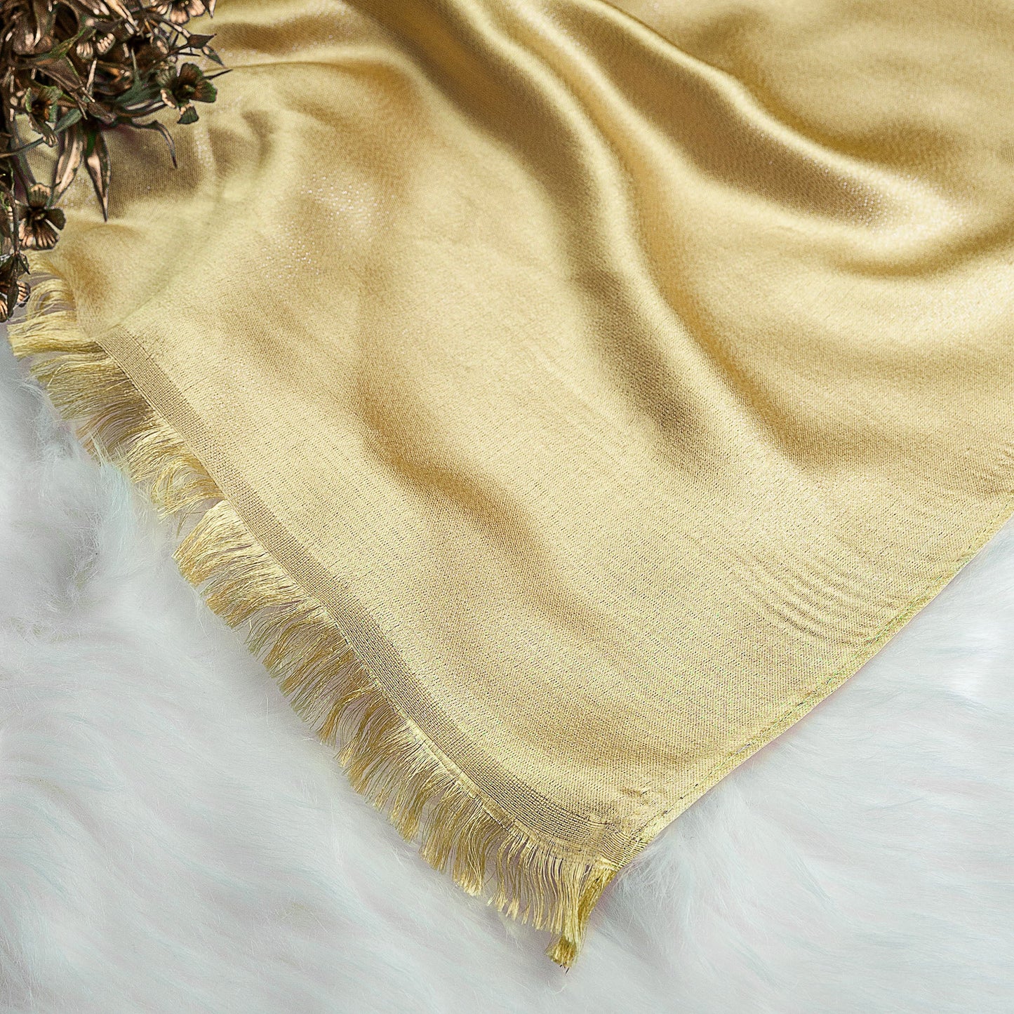 Woven Zari Lawn - Honey Gold