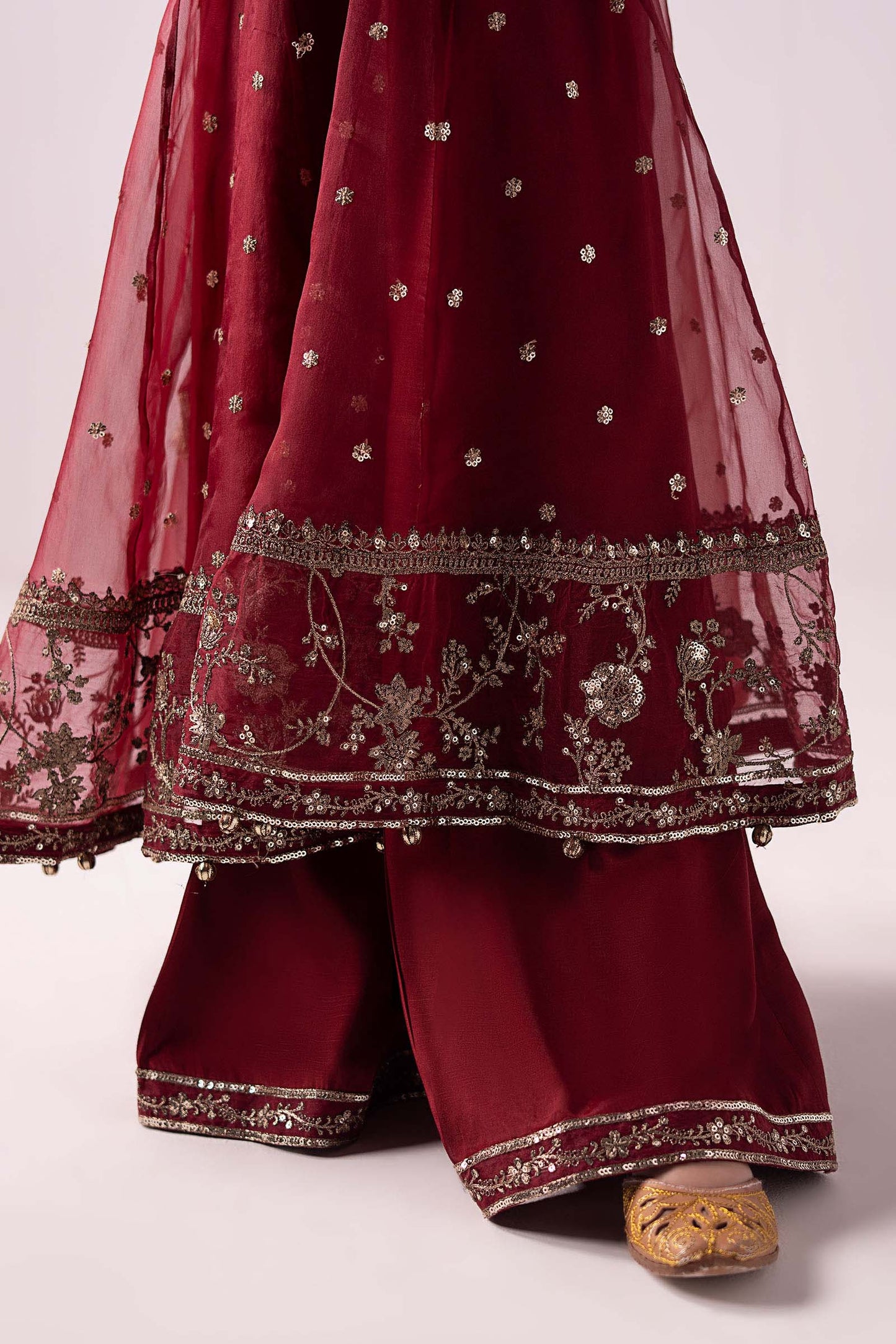 3 Piece Embroidered Organza Suit