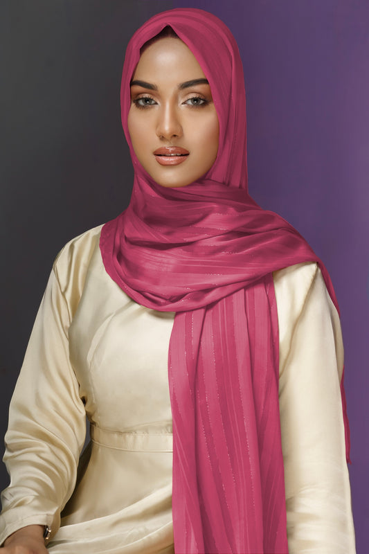 Zari Silk Lawn - Hot Pink